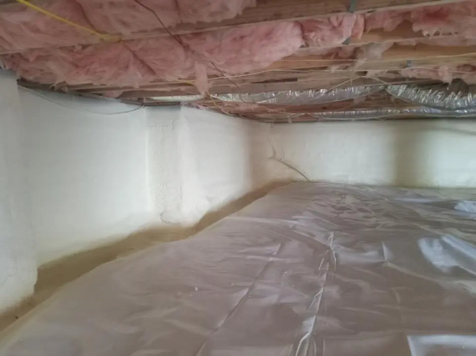 Crawl space encapsulation with closed-cell spray foam for Flat Roof Repair in Davis